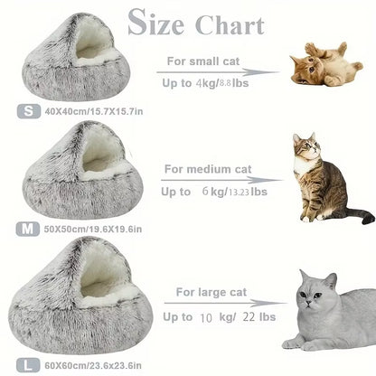 Winter Plush Cat Bed Nest