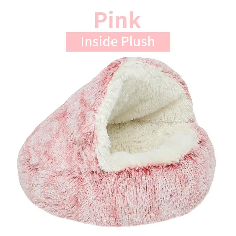 Winter Plush Cat Bed Nest